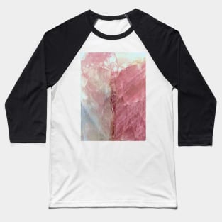 PINK CORAL ROSE ROCK GEMSTONE MARBLE PEARL  QUARTZ GREY GEOMETRIC ABSTRACT Baseball T-Shirt